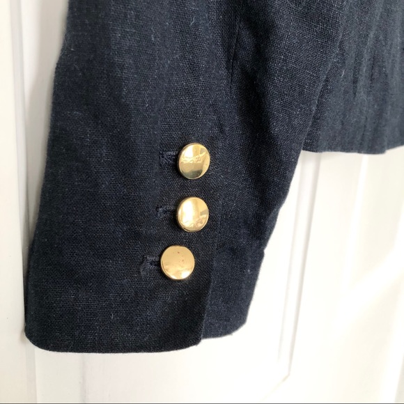 Harvé Benard Navy Linen Blazer - Picture 3 of 8